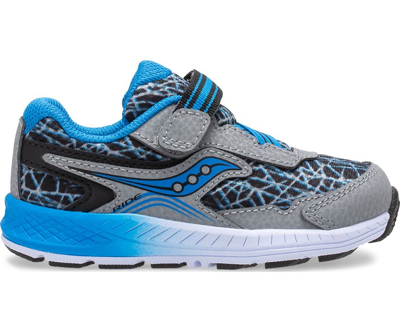 Saucony Ride 10 Jr. Kids\' Sneakers Grey / Blue / Black | Canada 754MQZA